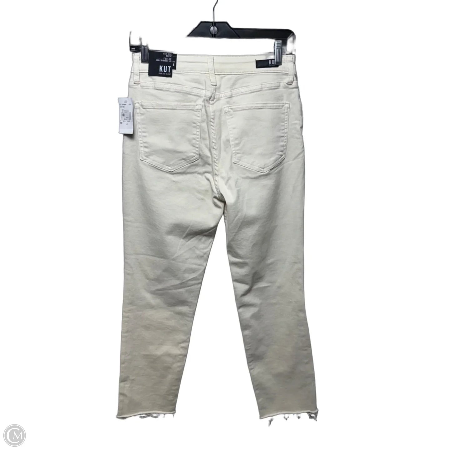 High Rise Reese Ankle Straight Jeans By Kut In Cream, Size: 4