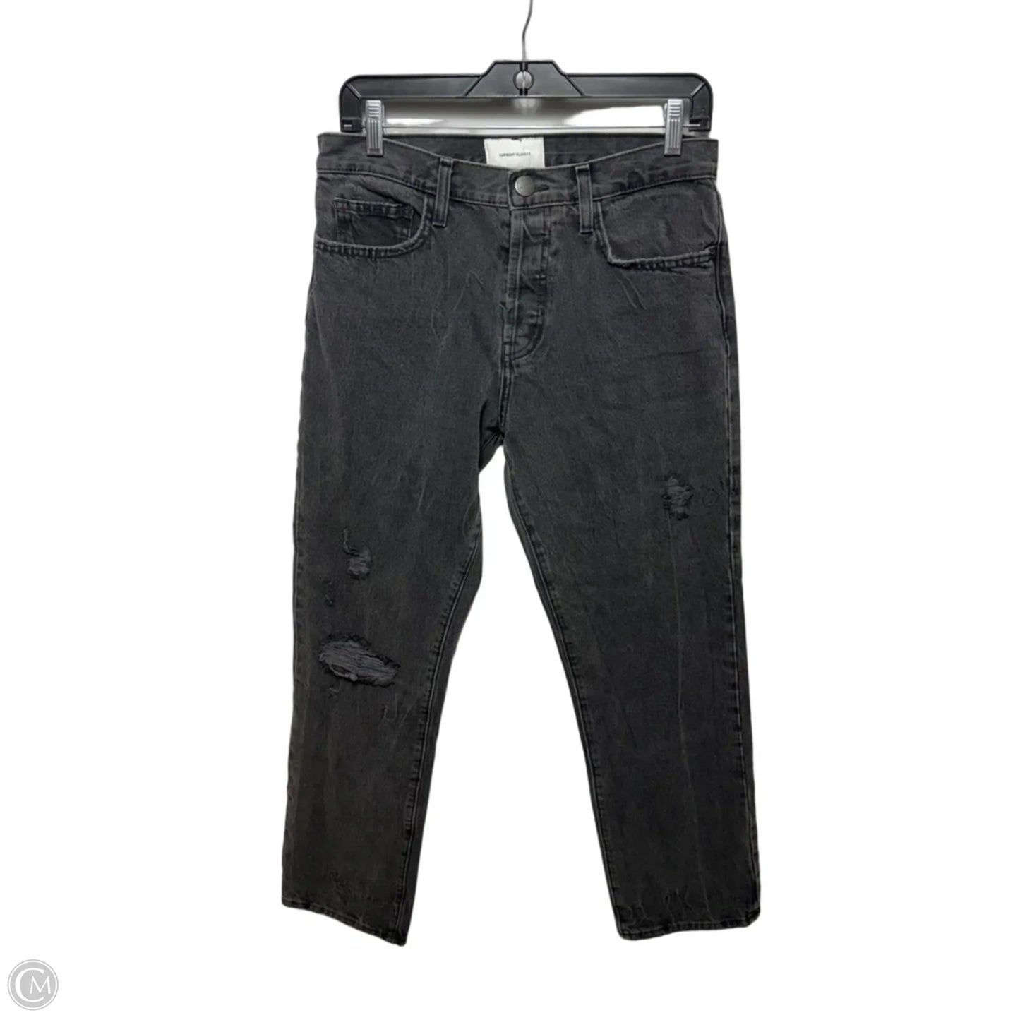 The Original Straight Jeans By Current/elliott In Valo Destroy Black Denim, Size: 6/28