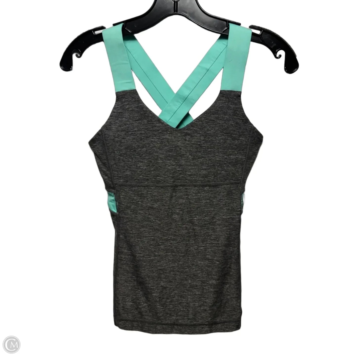 Athletic Tank Top By Lululemon In Green & Grey, Size: 6