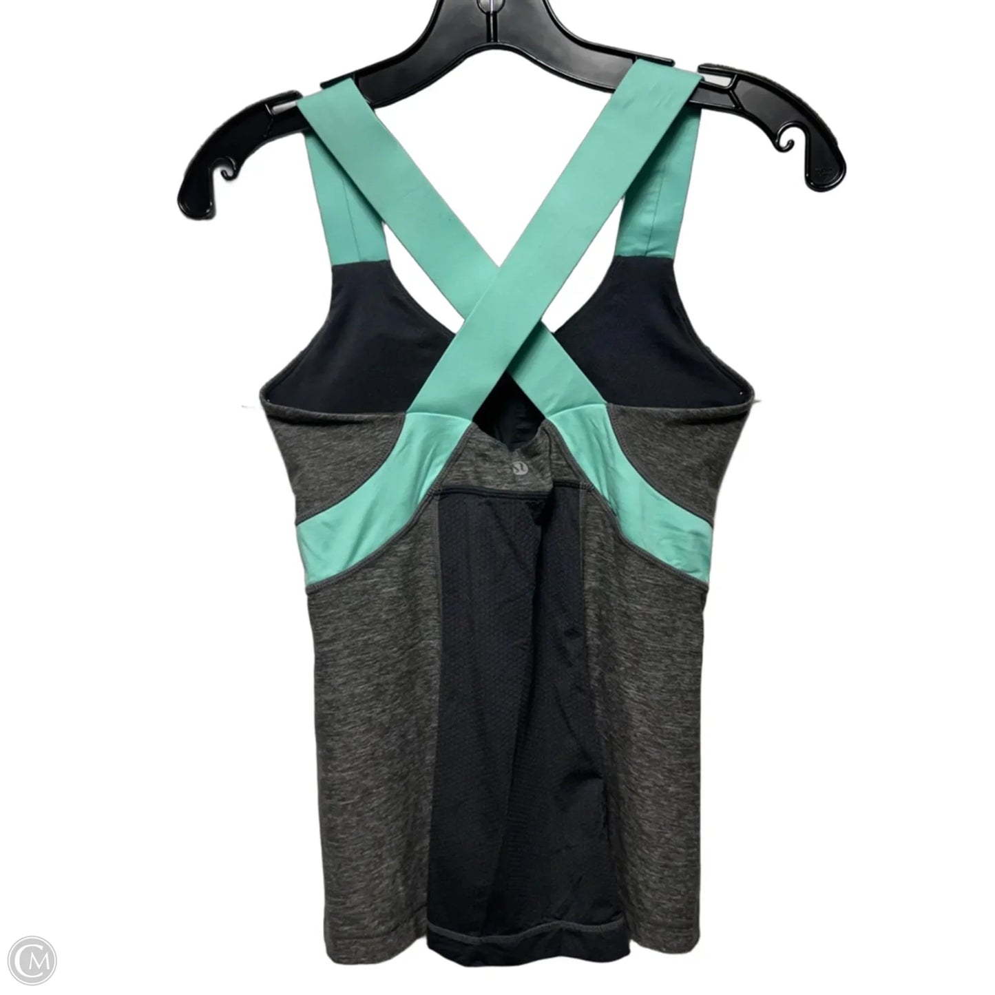 Athletic Tank Top By Lululemon In Green & Grey, Size: 6