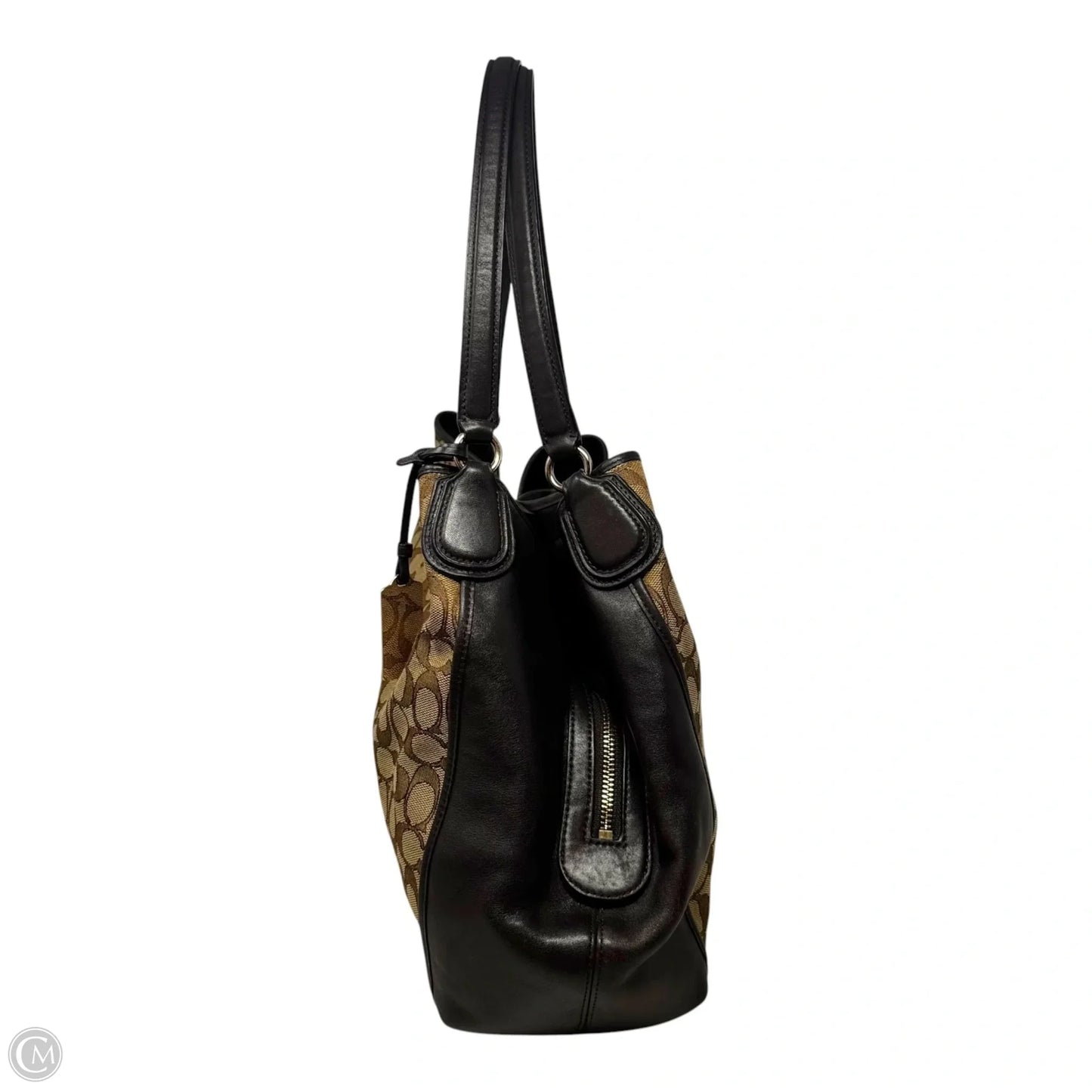 Edie Jacquard Shoulder Handbag Designer By Coach, Size: Medium