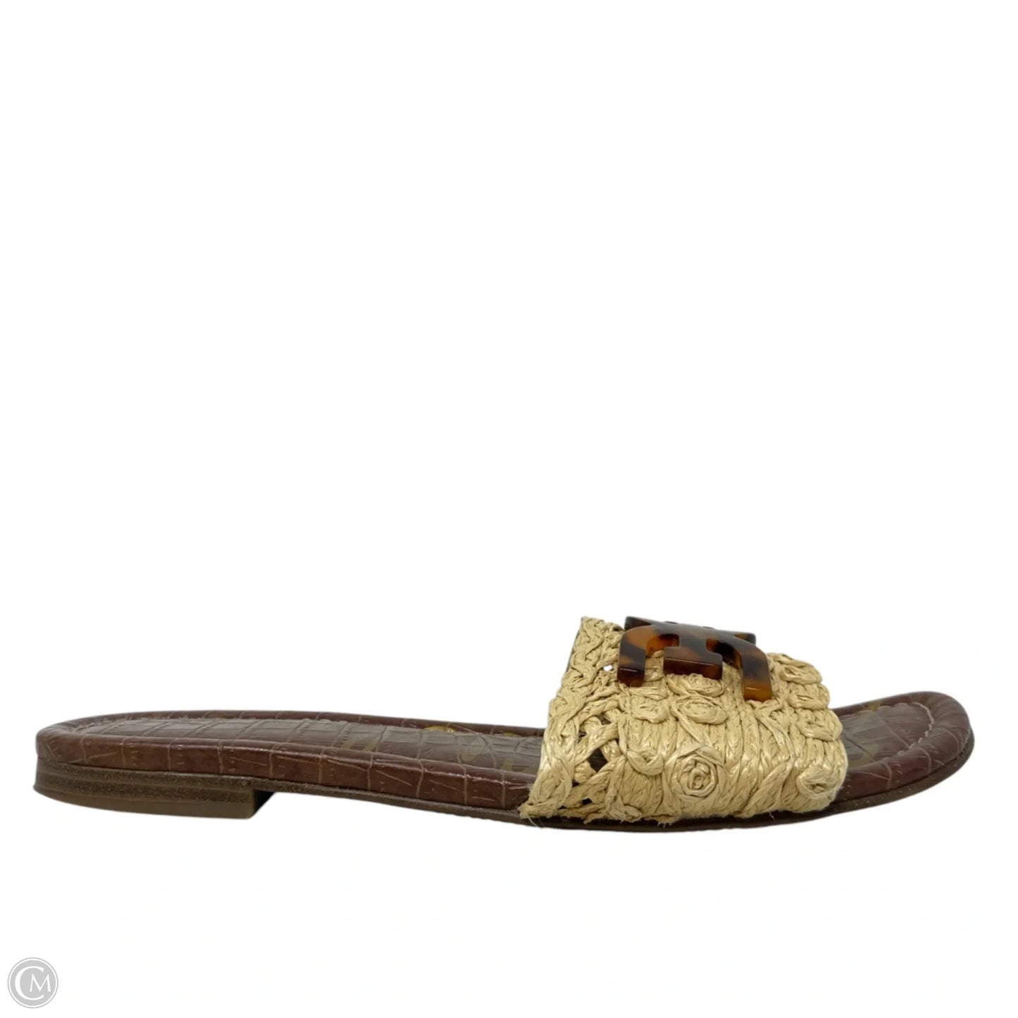 Backer Raffia Slide Sandals By Sam Edelman In Tan, Size: 8