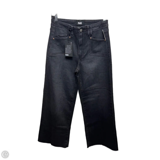 Anessa Ankle Wide Leg Jeans  By Paige In Black Jasper Denim, Size: 4/27