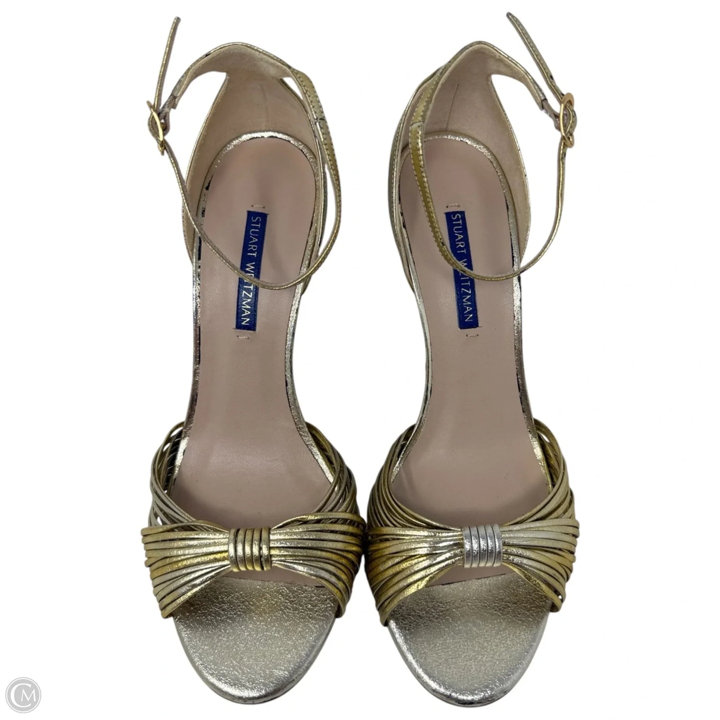 Paulette Sandals Designer By Stuart Weitzman In Gold, Size: 8.5