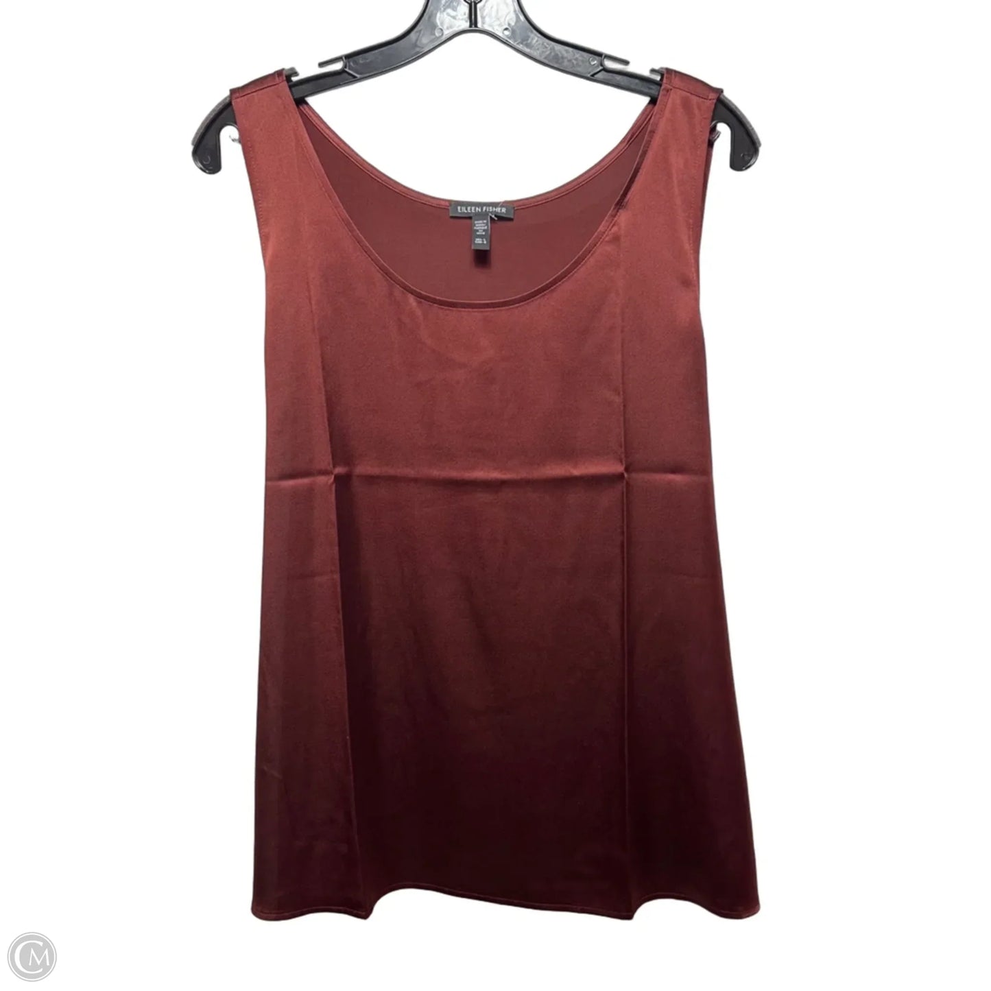 Silk Tank Top By Eileen Fisher In Maroon, Size: L