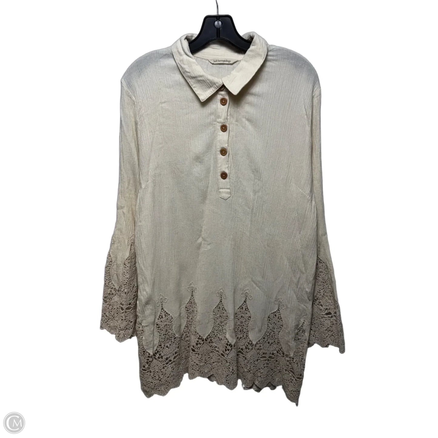Jiada Gauze Tunic By Soft Surroundings In Cream, Size: L