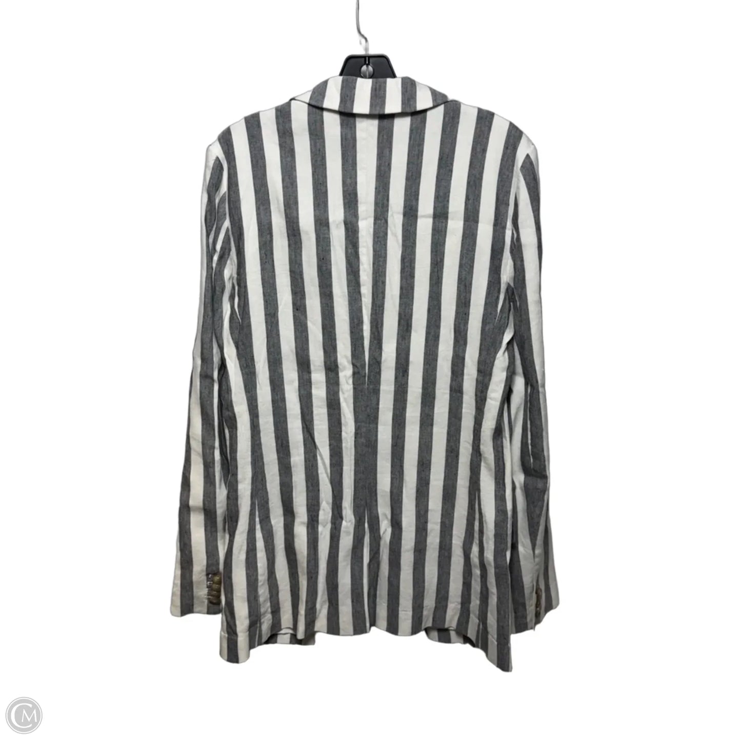 Linen Blend Blazer By Gap In Striped Pattern, Size: 8 Tall