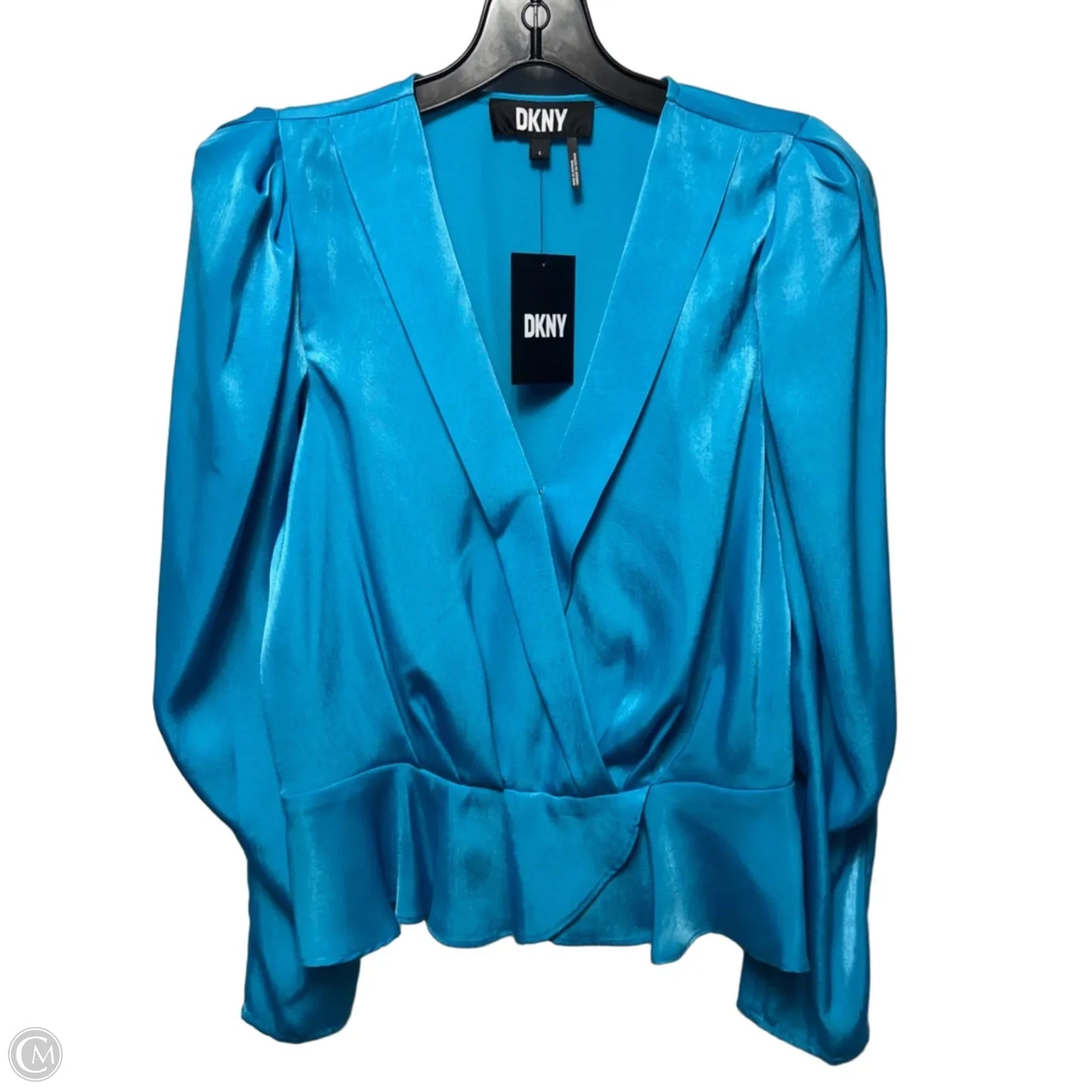 Top Long Sleeve By Dkny In Blue, Size: S