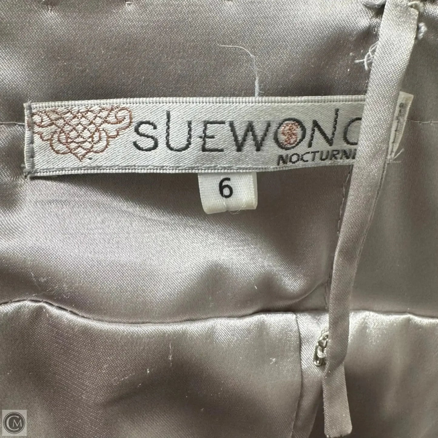 Beaded Ostrich Feather Cocktail Dress Party Short By Sue Wong Nocturne In Silver, Size: 6