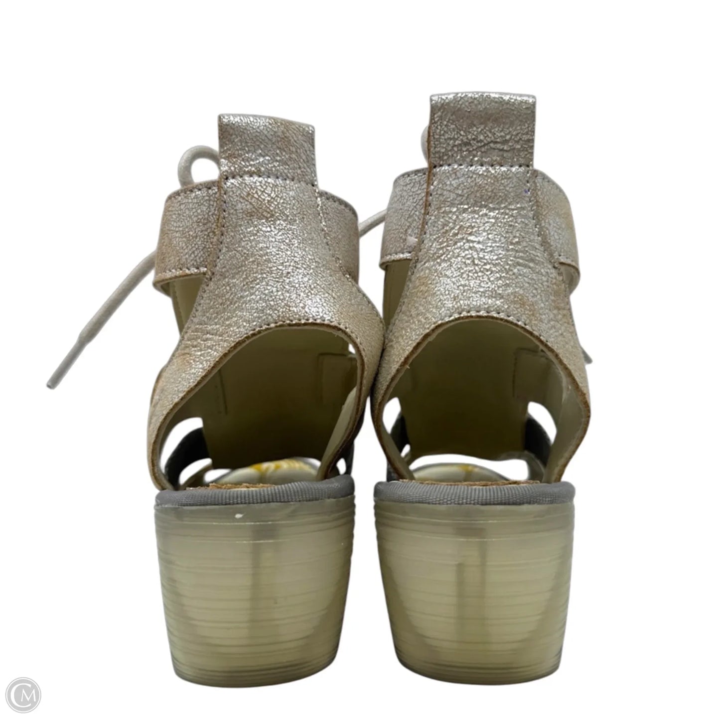Yaca Lace Up Wedge Sandals By Fly London In Bronze, Size: 6