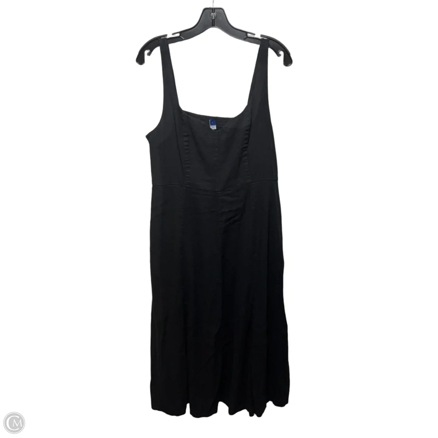 Linen Blend Dress Casual Midi By Old Navy In Black, Size: L