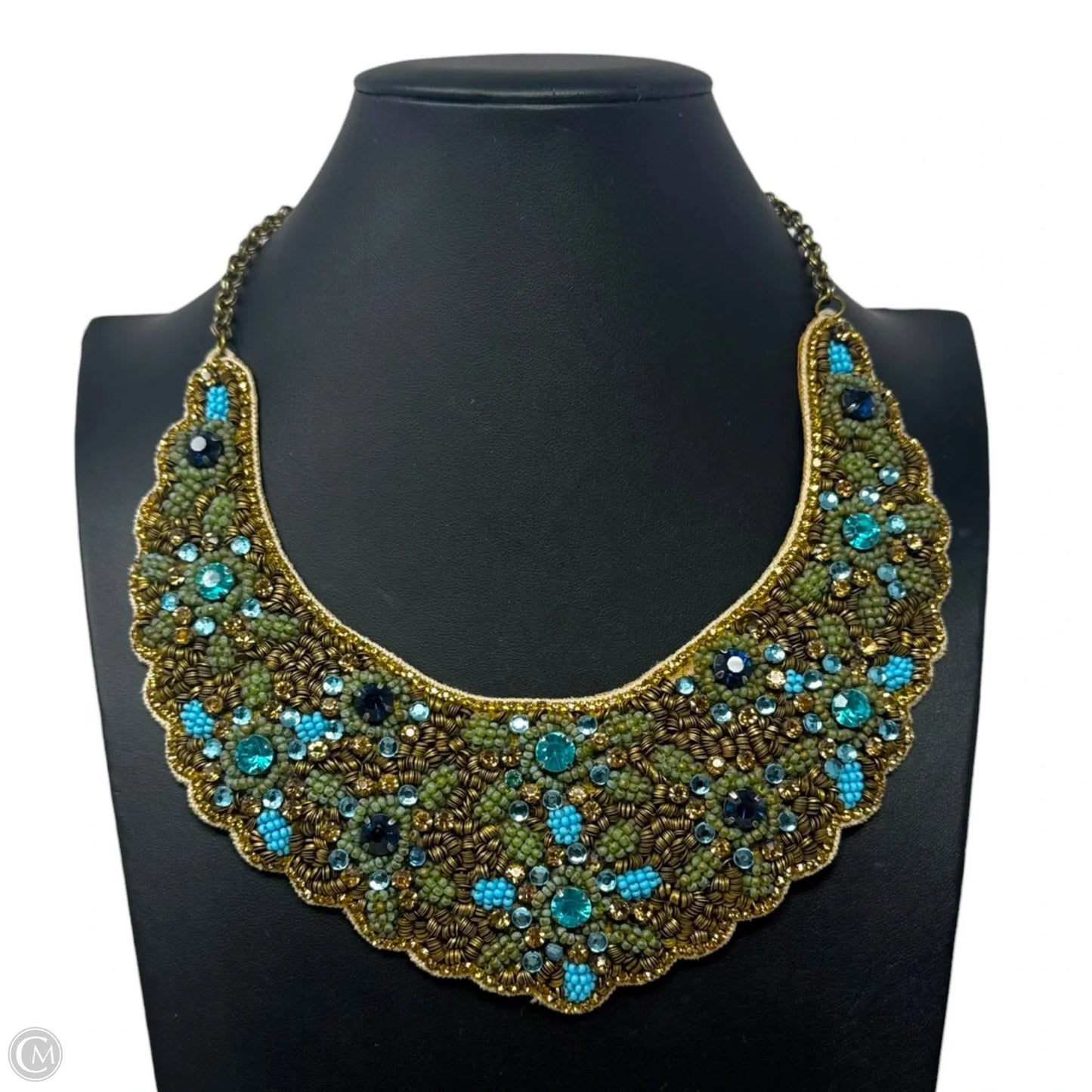 Crystal Beaded Bib Necklace Statement By Deepa Gurnani