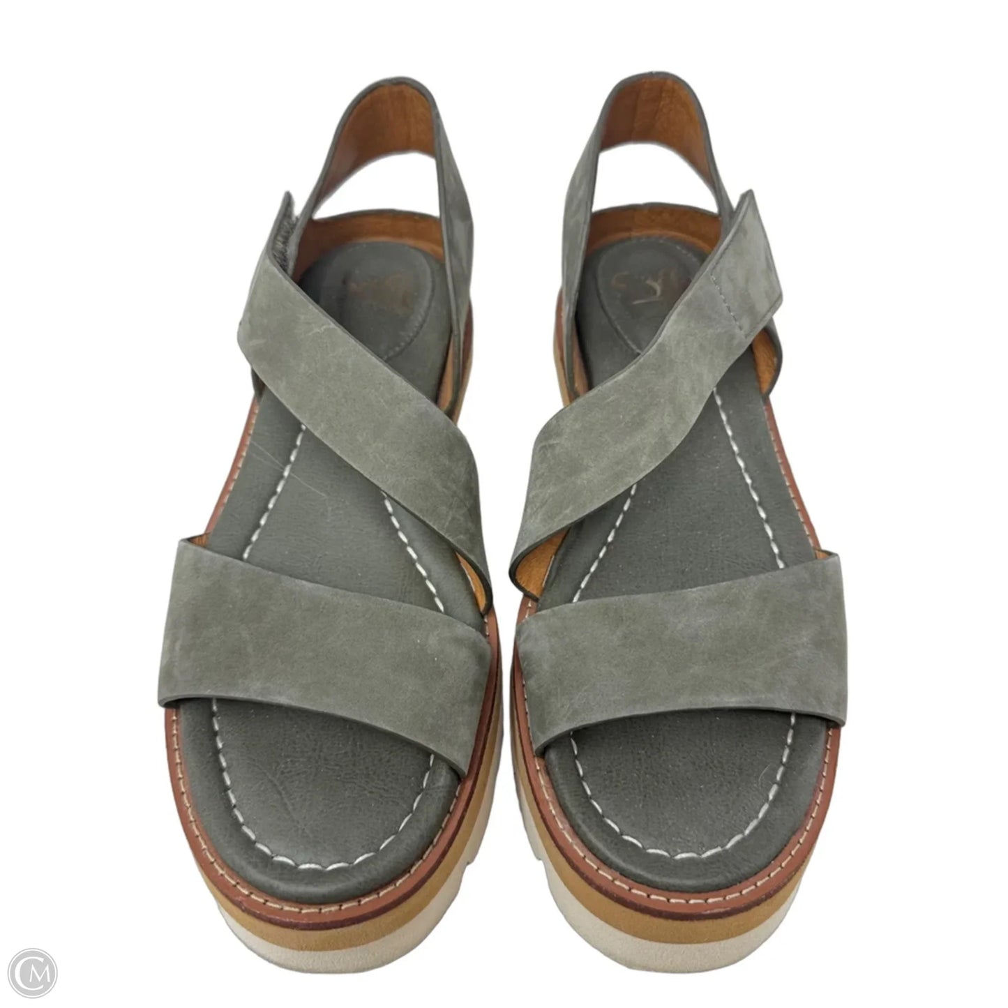 Sandals Flats By Sofft In Green, Size: 8