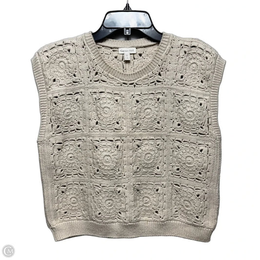 Granny Square Vest Sweater By Garnet Hill In Cream, Size: M