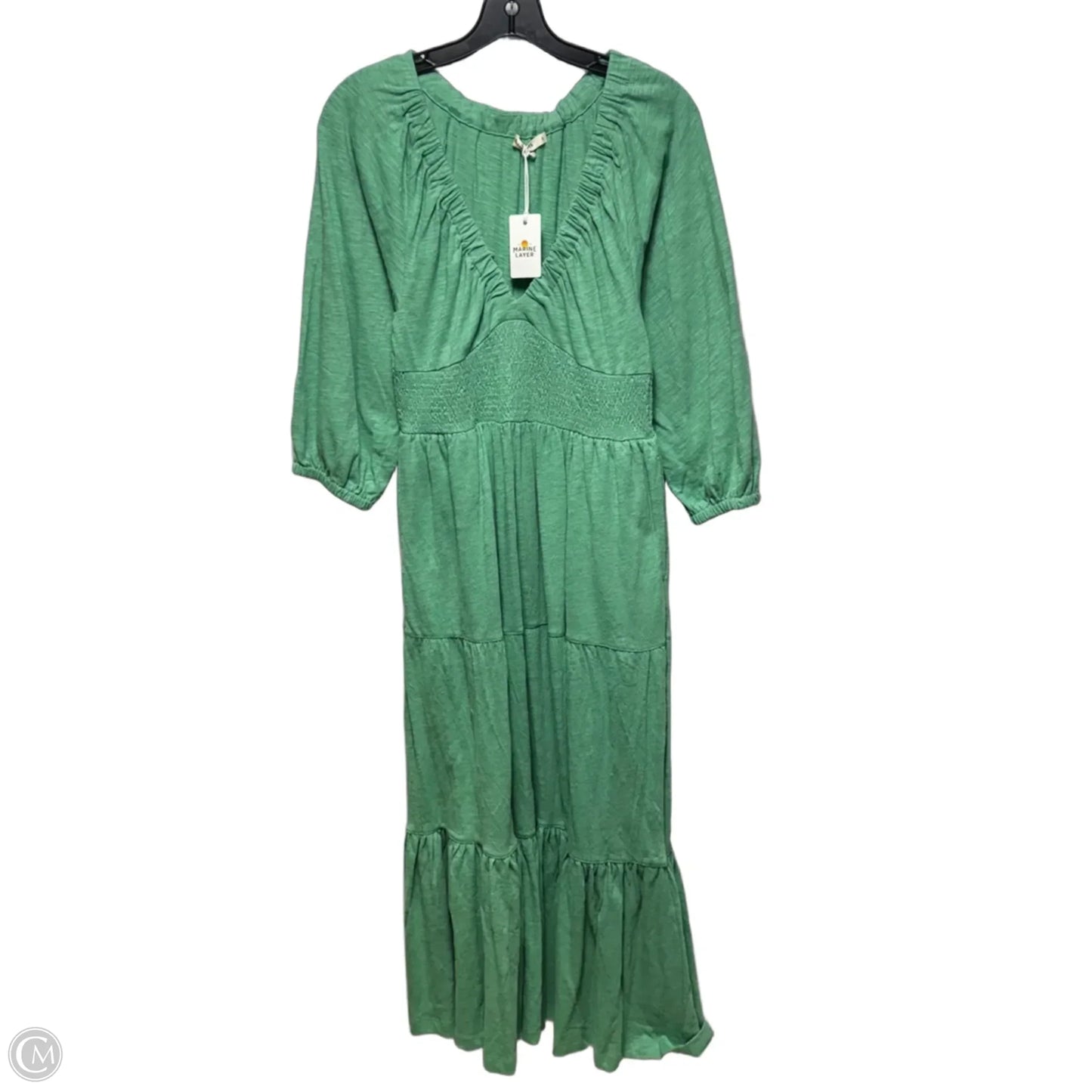 Florence Slub Dress Casual Midi By Marine Layer In Green, Size: S