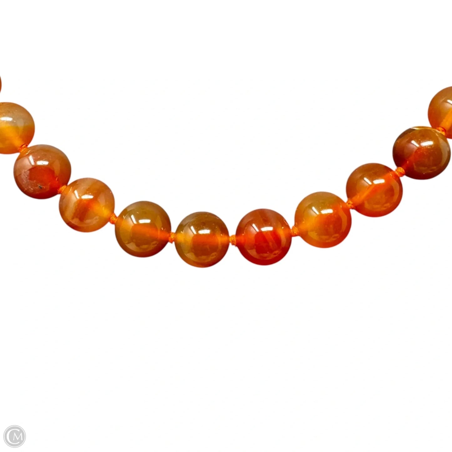 Carnelian Agate Beaded Screw Clasp Necklace