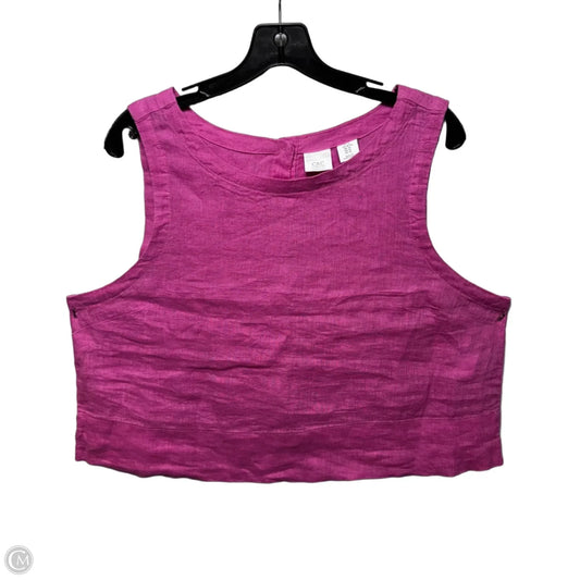 Linen Top Sleeveless By C And C In Pink, Size: Xl