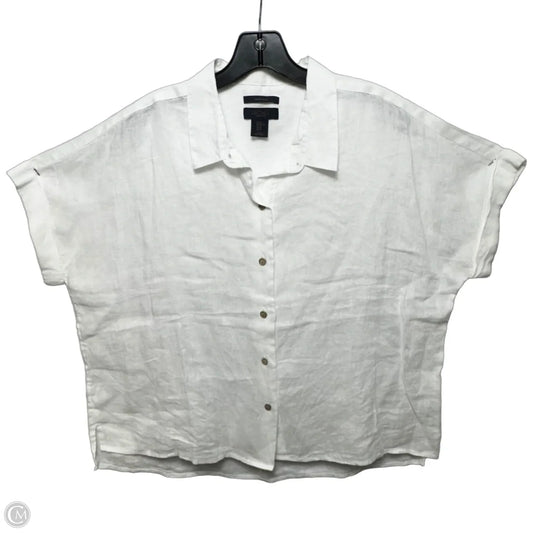 Linen Top Short Sleeve By Rachel Roy In White, Size: Xl