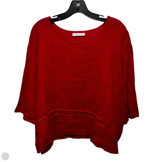 Linen Top 3/4 Sleeve By Bryn Walker In Red, Size: Xl