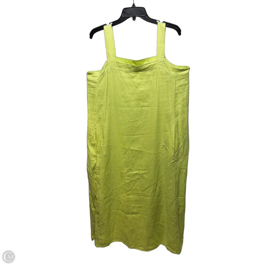 Linen Dress Casual Maxi By Eileen Fisher In Chartreuse, Size: M