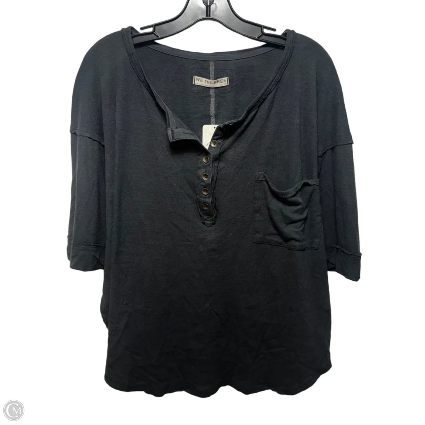 Ribbed Top Short Sleeve By We The Free In Black, Size: Xl