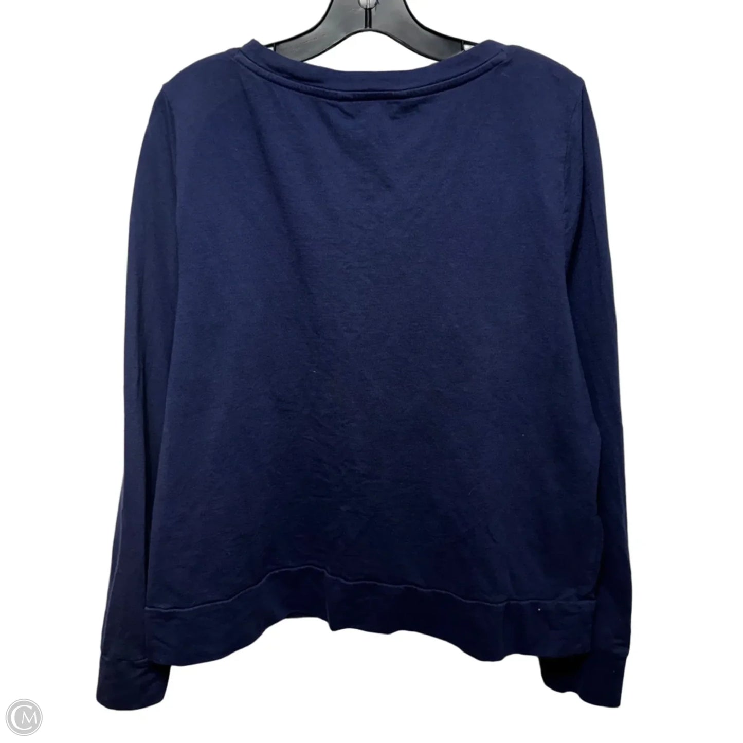 Floral Embroidered Top Long Sleeve Designer By Lilly Pulitzer In Navy, Size: Xl