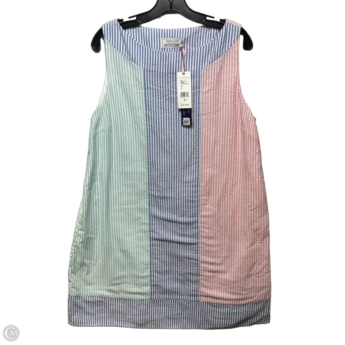 Party Seersucker Shift Dress Casual Short By Vineyard Vines In Striped Pattern, Size: 16