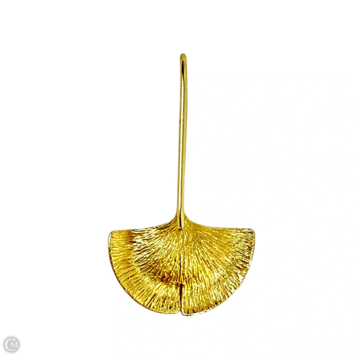 Gold Tone Ginkgo Leaf Drop Earrings
