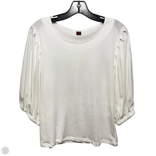 Top 3/4 Sleeve By Stefanel In White, Size: M