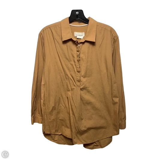 Tunic Long Sleeve By Anthropologie In Tan, Size: S