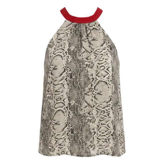 Through The Night Halter Top Sleeveless By Free People In Snakeskin Print, Size: S