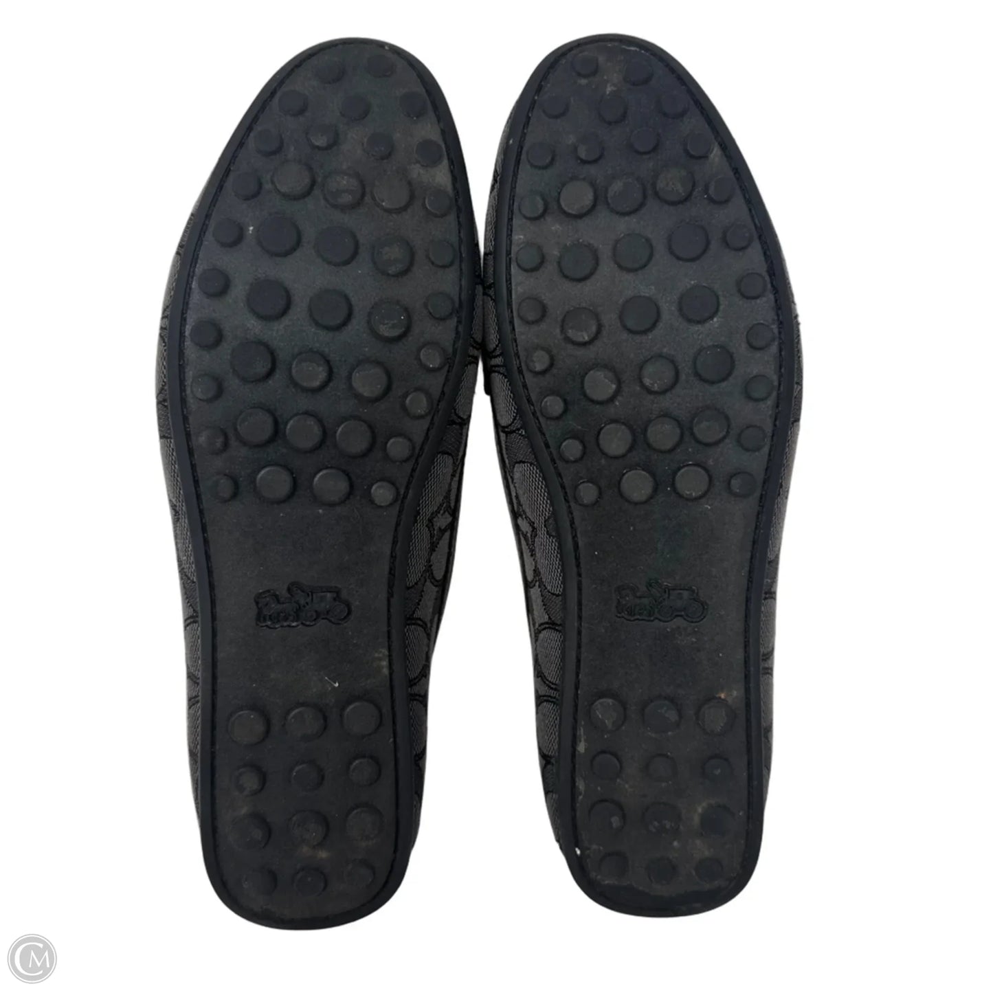 Signature Loafer Shoes Designer By Coach In Black & Grey, Size: 9