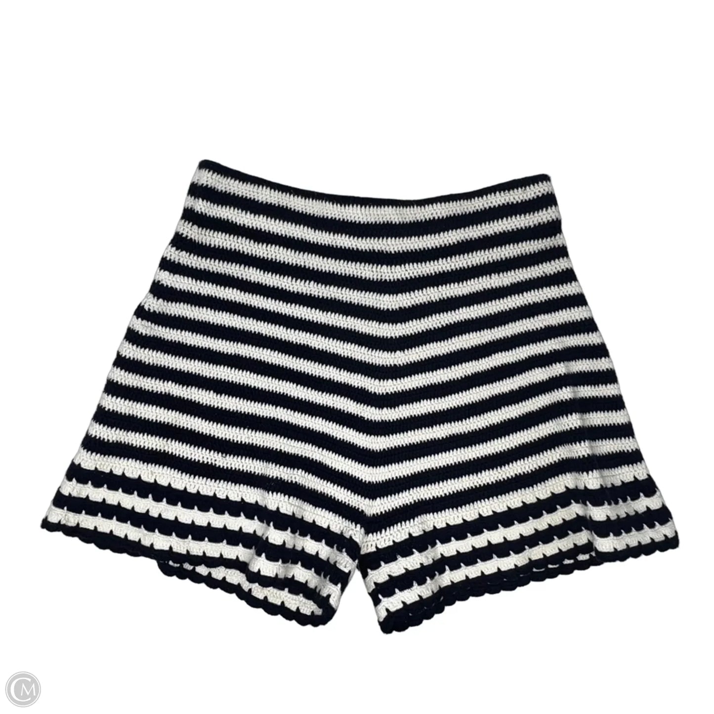 LARA MULTI STRIPE CROCHET SHORT By Eleven Six In Navy Striped Pattern, Size: M/L