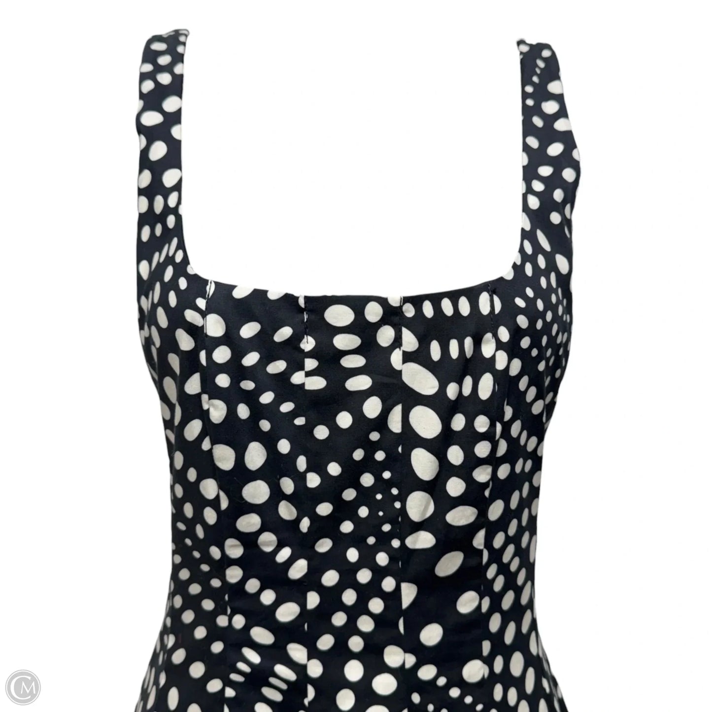 Wells Cotton Poplin Midi Dress By Staud In Wavy Dot, Size: 4