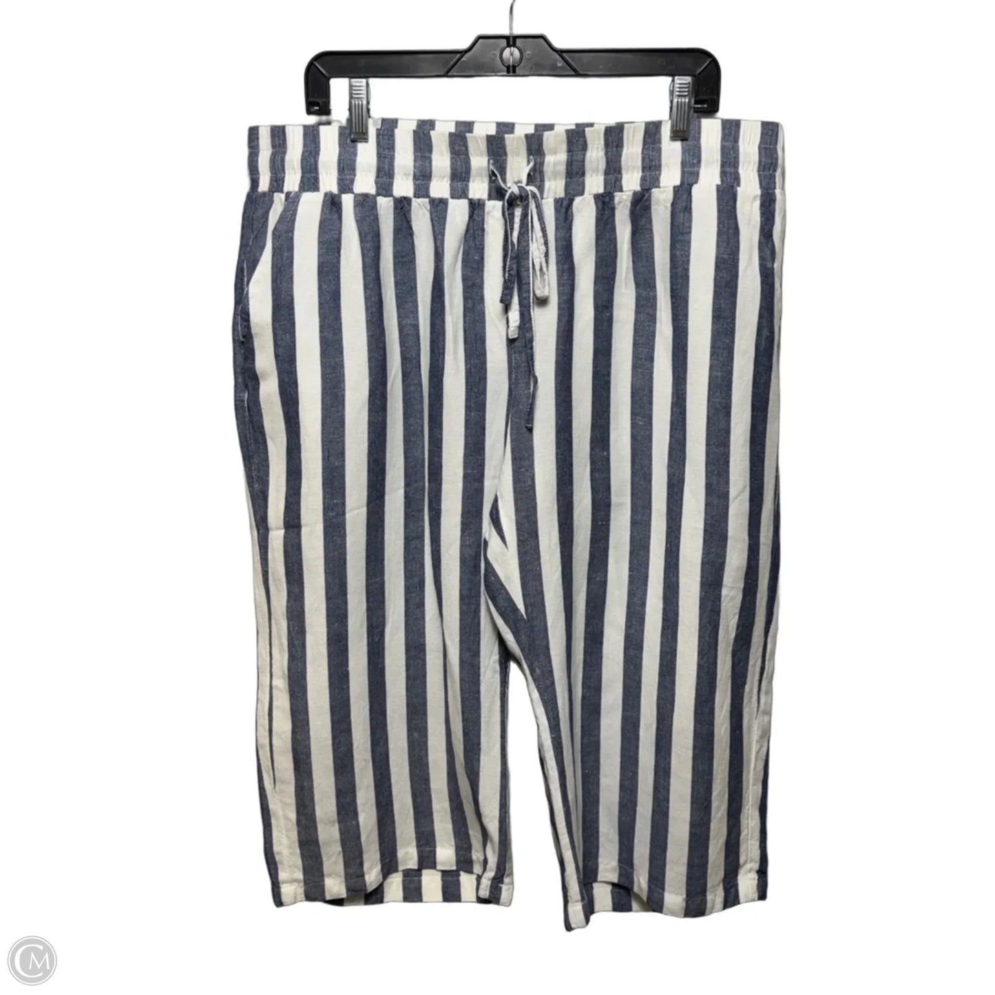 Pants Linen Blend By lifestyle attitude In Striped Pattern, Size: 1x