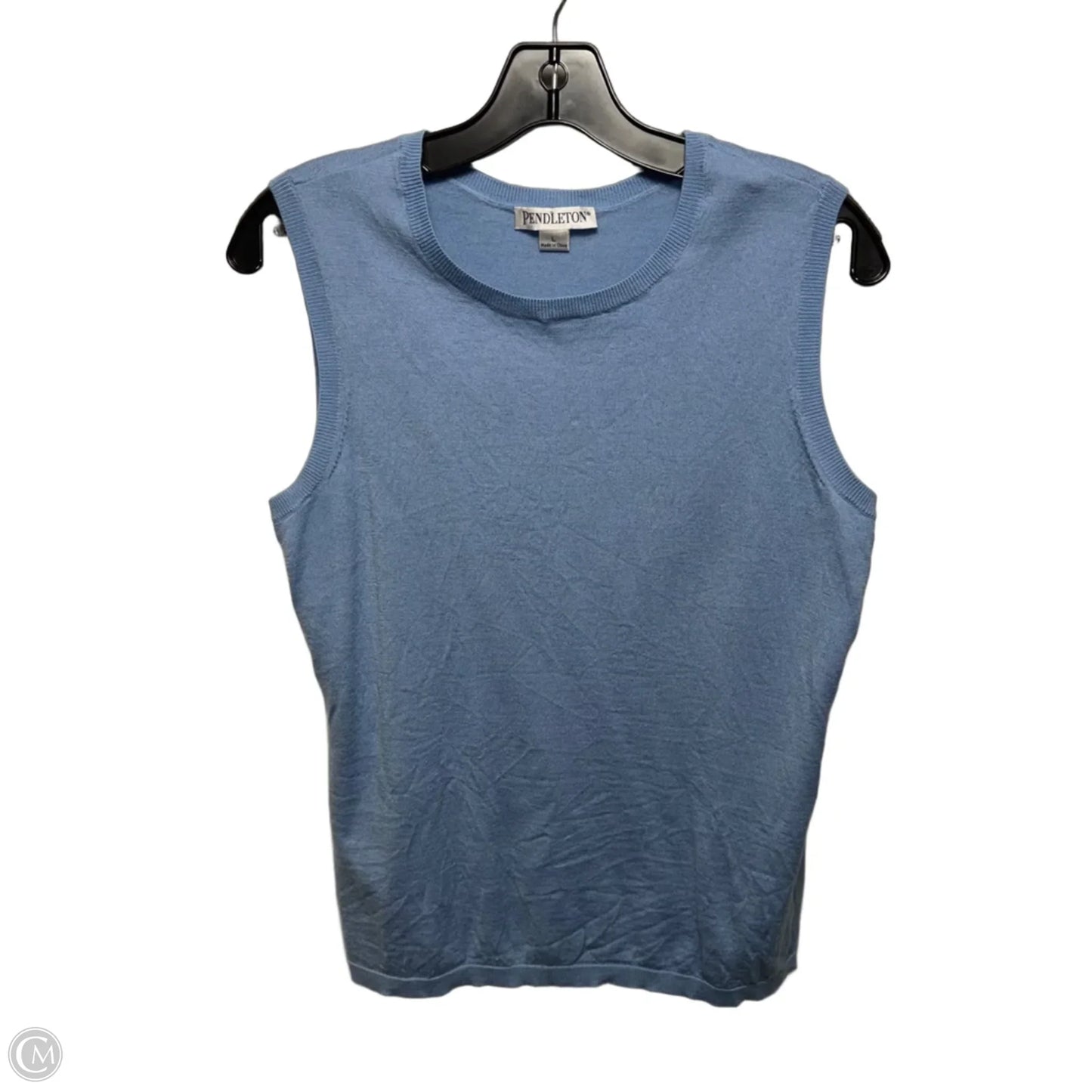 Merino Wool Top Sleeveless By Pendleton In Blue, Size: L