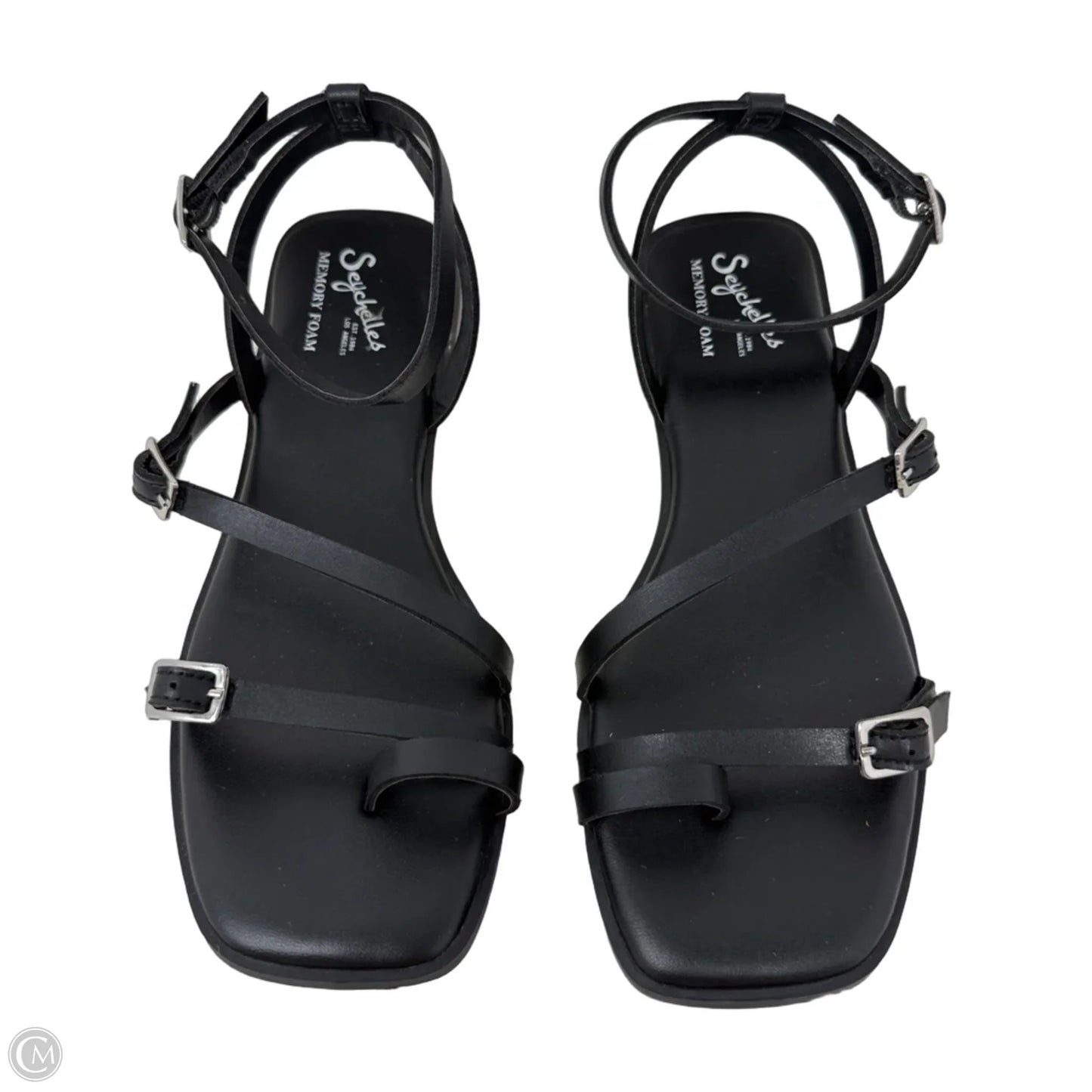Strappy Leather Flat Sandals By Seychelles In Black, Size: 7