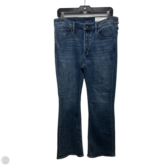 Piper Mid-Rise Full Length Boot Cut jeans By Rag And Bone In Blue Denim, Size: 10/30