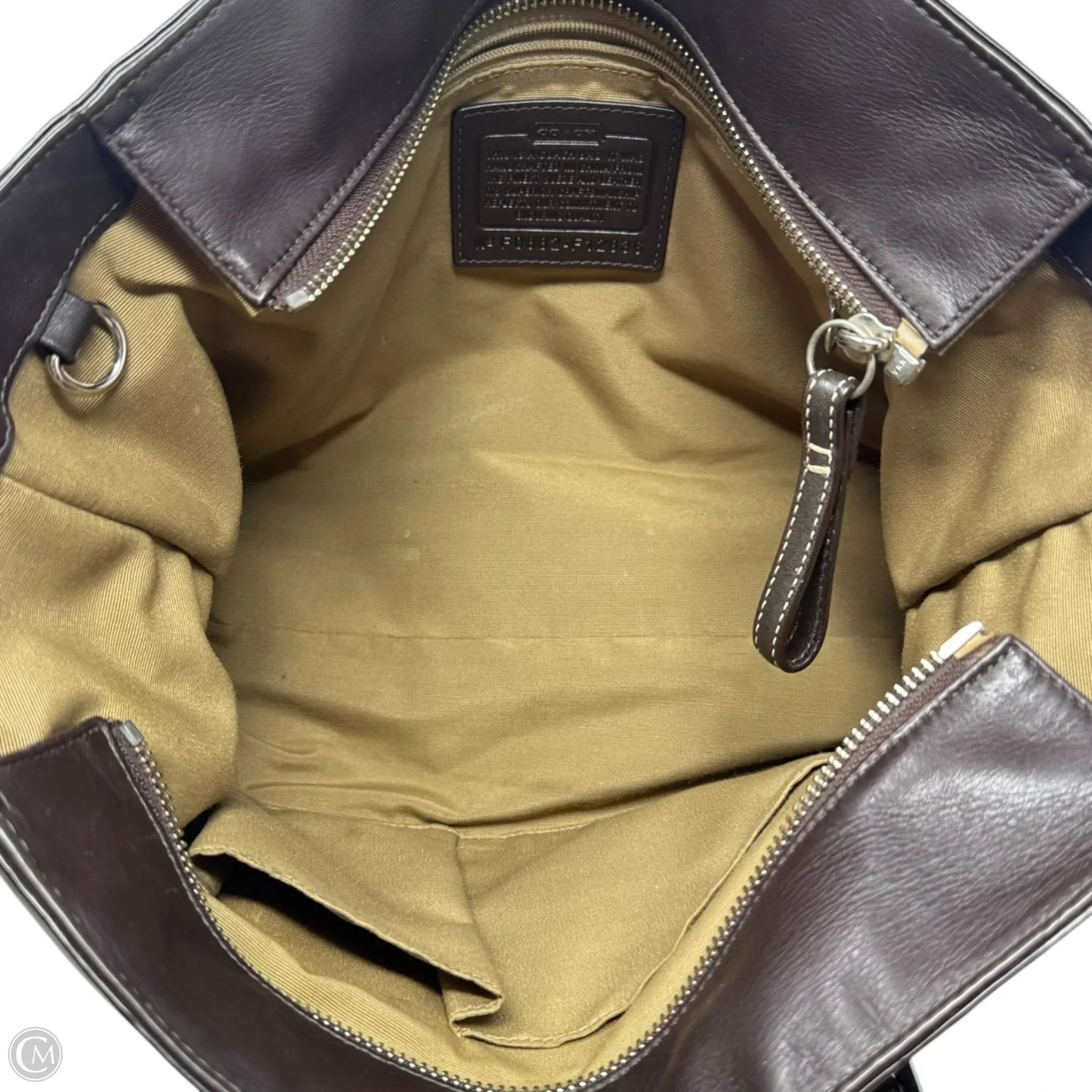 Vintage Hampton Suede Shoulder Handbag Designer By Coach, Size: Medium