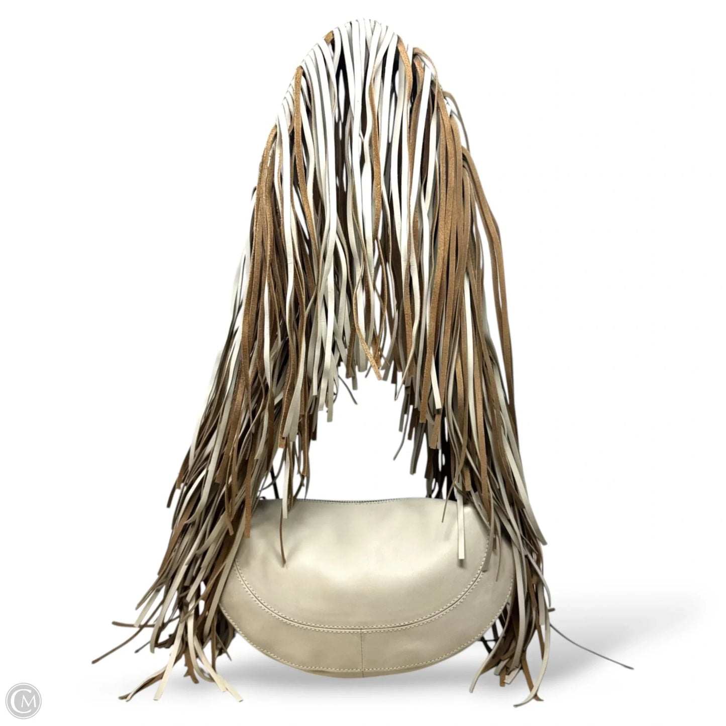 Cascade Fringe Handbag Leather By Anthropologie, Size: Medium