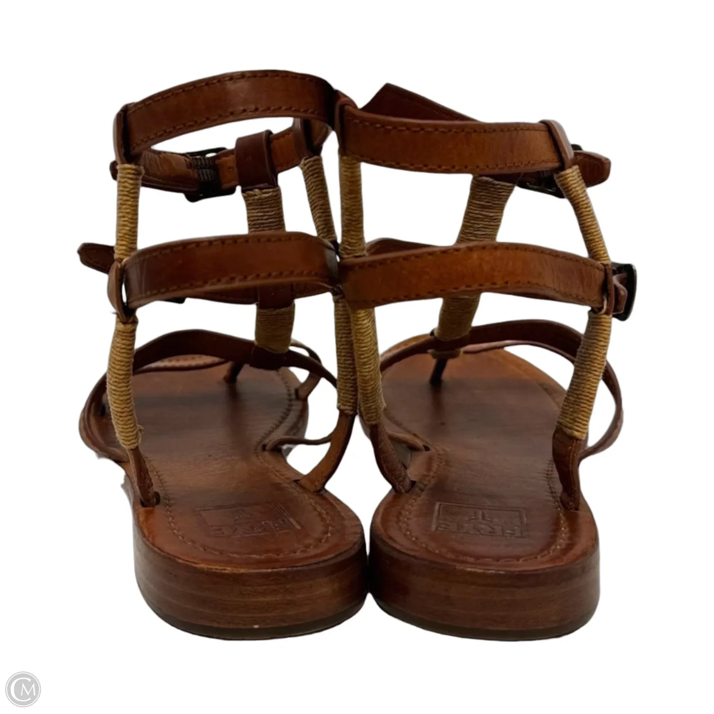 Rachel Gladiator Sandals Designer By Frye In Brown, Size: 8