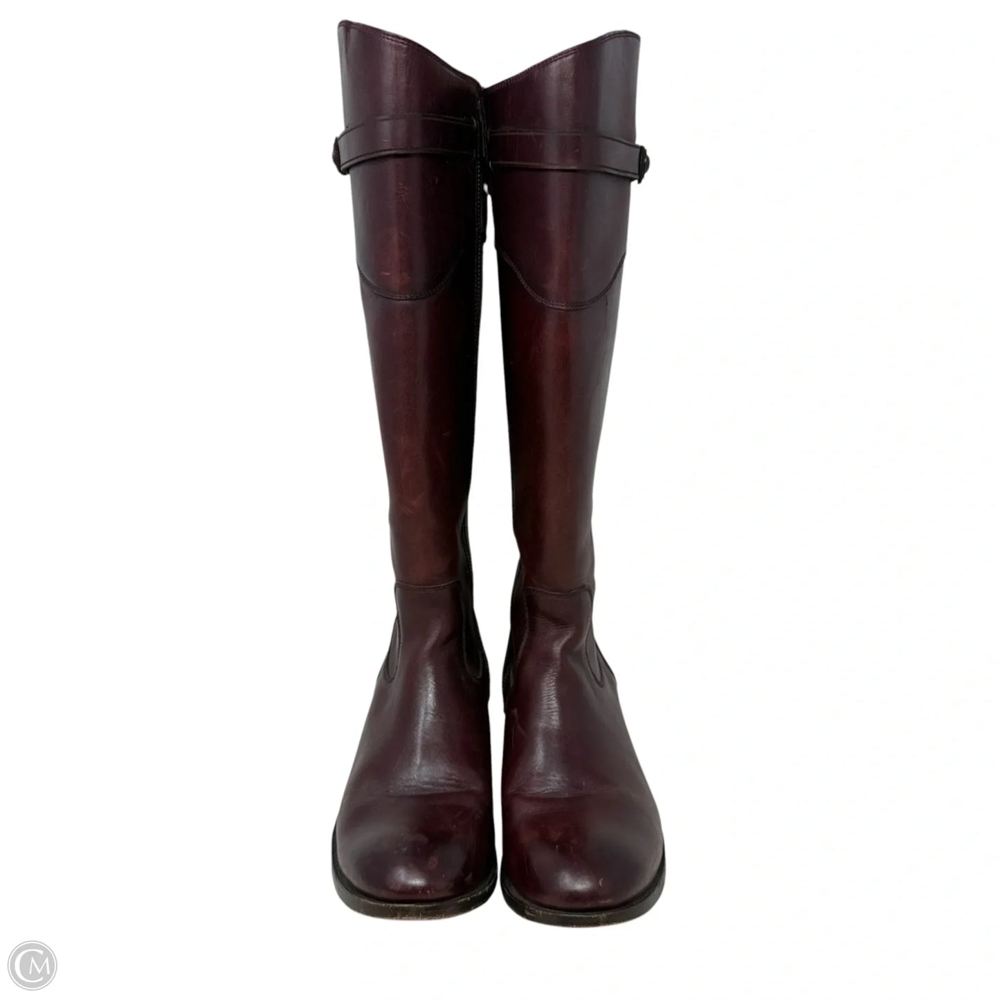 Molly Button Boots Designer By Frye In Redwood Vintage Leather, Size: 11
