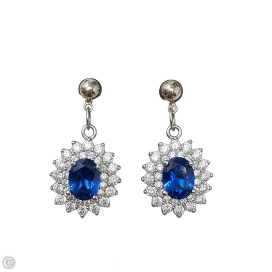 Sterling Silver & Royal Blue Statement Earrings