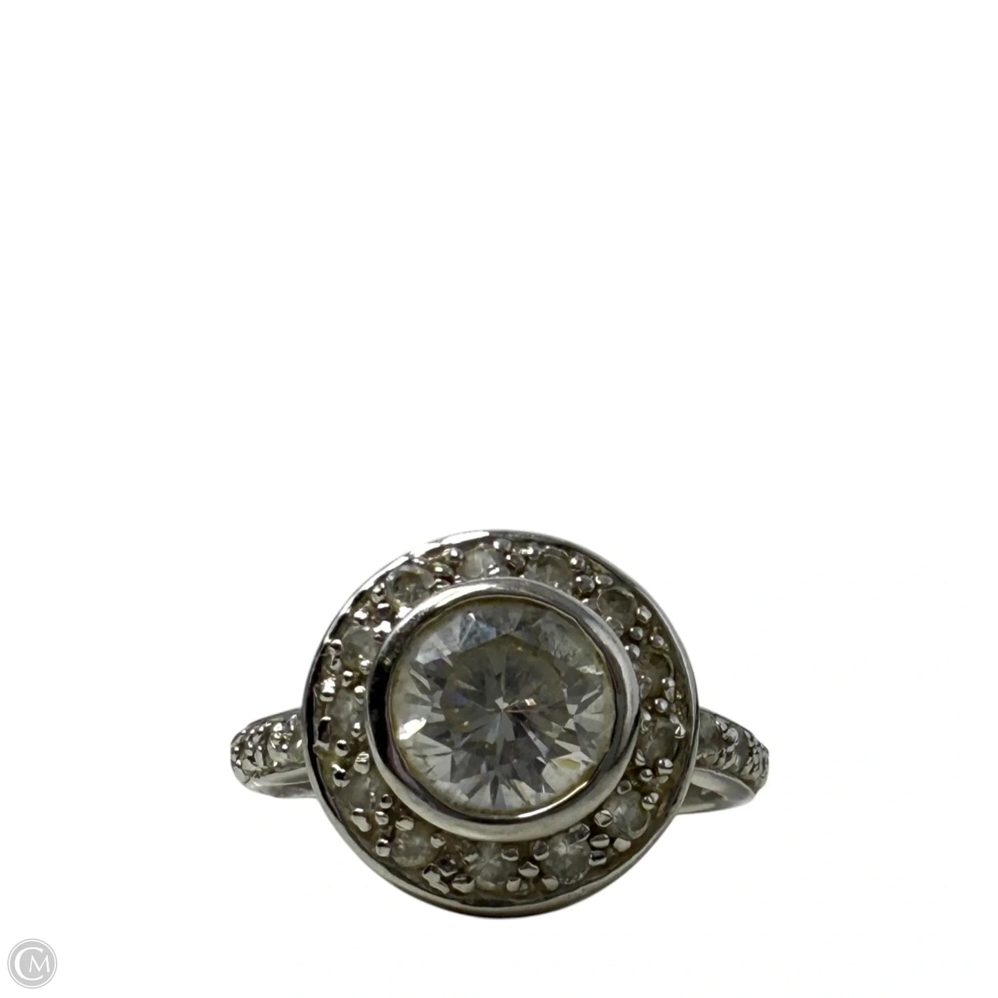 Sterling Silver & CZ Halo Ring, Size: 7