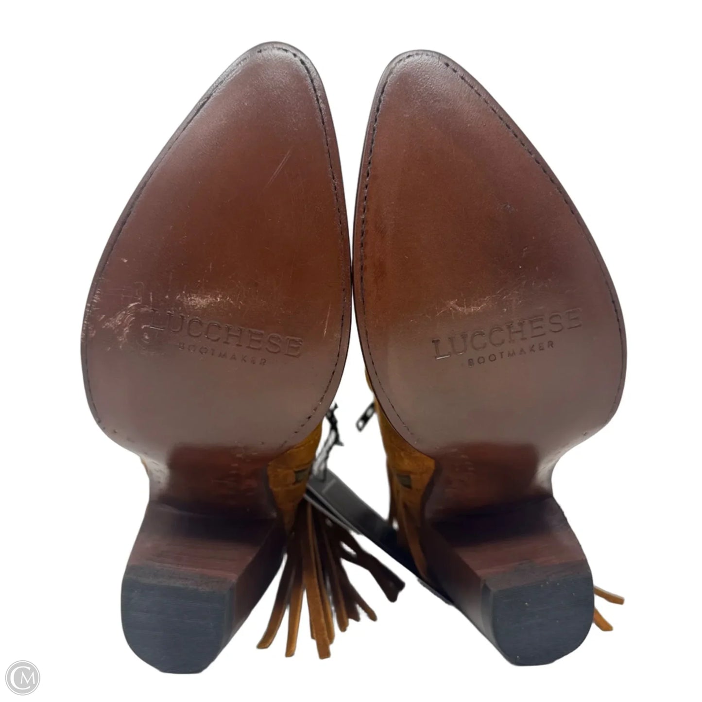 Maypop Fringe Suede Boots Western By Lucchese In Tan, Size: 7.5