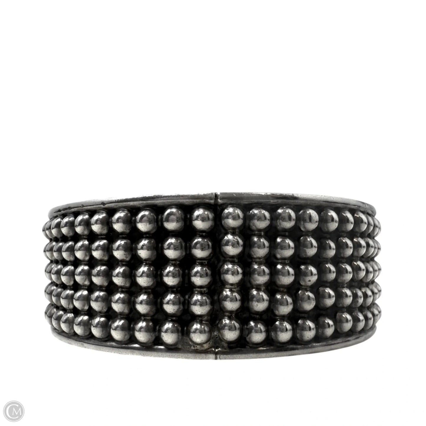 Mexican Sterling Silver Multi-Row Caviar Beaded Bangle Bracelet