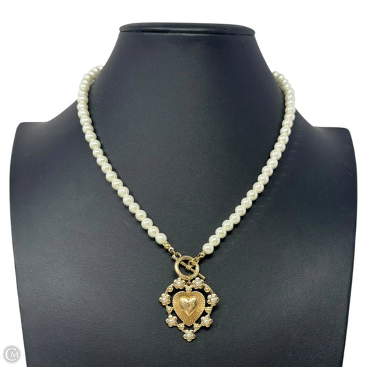 Marcy Heart Faux Pearl Pendant Necklace