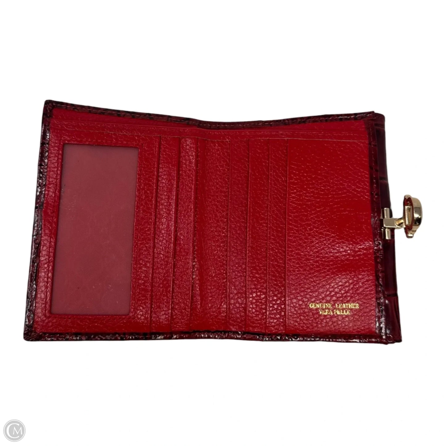 Croc Embossed Leather Bifold Wallet, Size: Small
