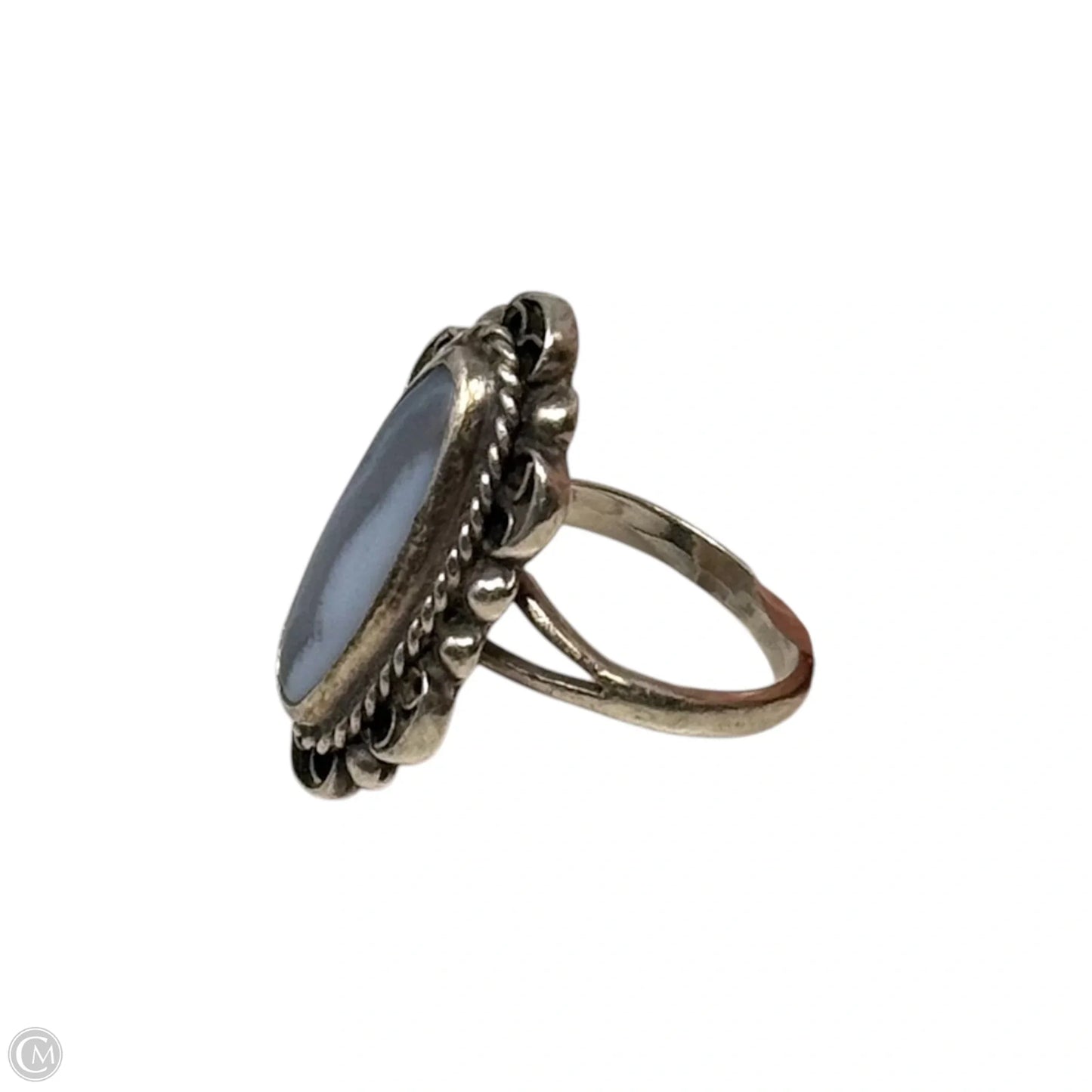 Mexican Blue Agate Ring Sterling Silver By CII, Size: 8