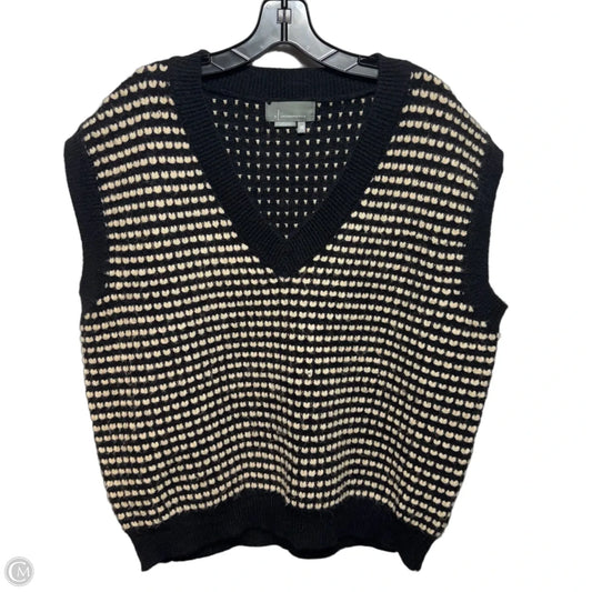 Vest Sweater By Anthropologie In Black & Cream, Size: Osfm